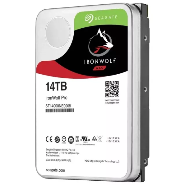 Seagate IronWolf Pro ST14000NE0008 14TB 7200RPM 3,5 SATA NAS HDD ORIGINALE