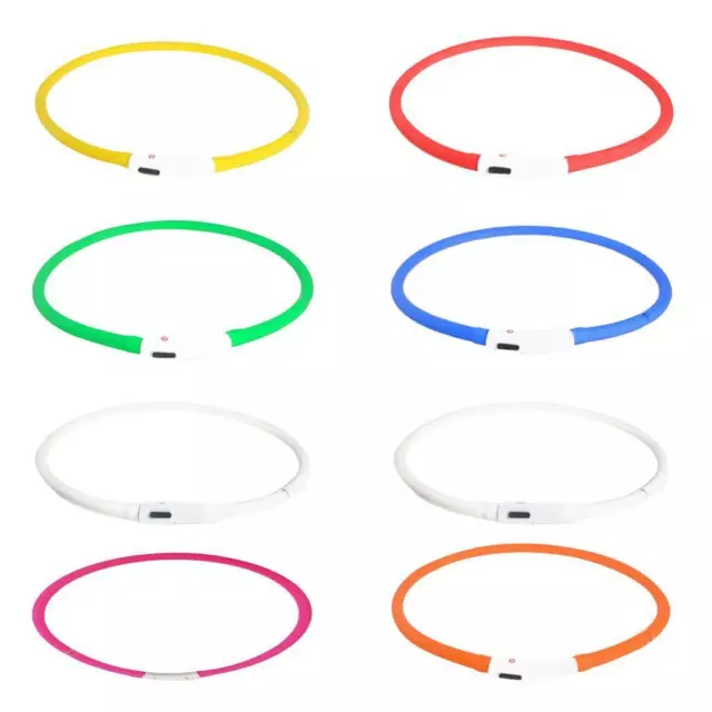 Dog LED Collar Silicone USB Rechargeable Flashing Luminous Collars Glow