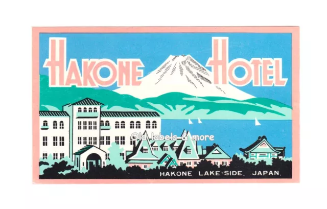 x3695 Hakone Hotel HAKONE Lake-Side Japan luggage label Kofferaufkleber