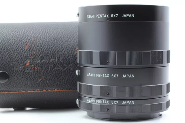 [MINT in Case] Asahi Pentax 6x7 67 II Auto Extension Tube Ring 1 2 3 Set JAPAN