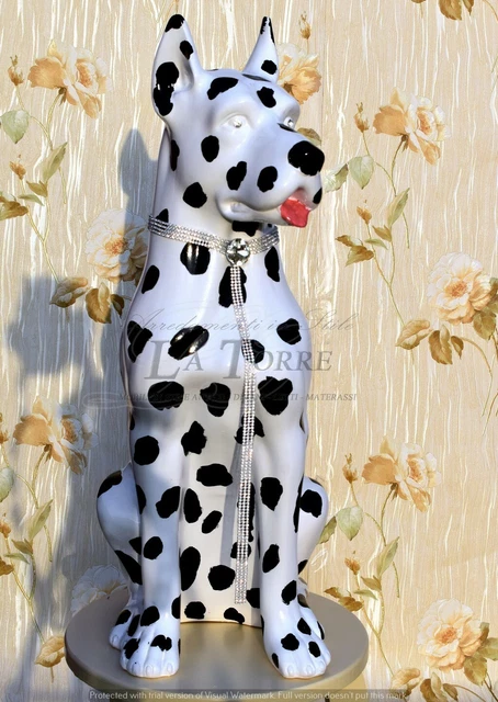 Figurine Vintage En Céramique - Dalmatien Et Son Petit, Blanc, Porcelaine