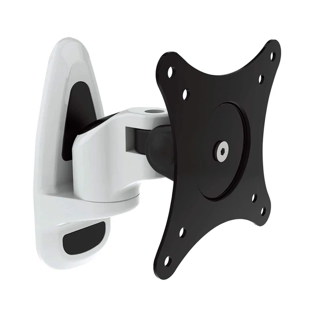 Support De Bureau Pour écran 15-27 Pouces - VESA 75/100 - Inclinaison +85°/-90°, Rotation 360° - Capacité 6 Kg - Blanc