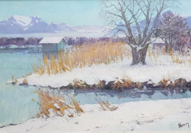 Altes Ölgemälde von German Klenner 1909-1981 36 x 50 cm. Sig. Bei Fischer am See 3