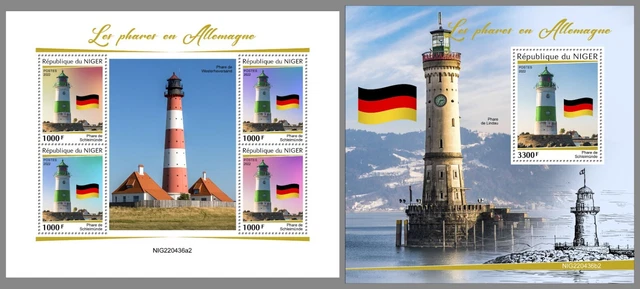 NIGER 2022 MNH Deutsche Leuchttürme German Lighthouses #436ba2