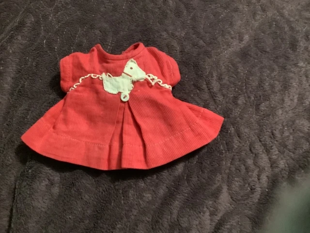 1930's Shirley Temple Red Scotty Dress for 11 inch doll