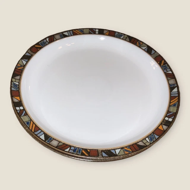 DENBY MARRAKESH 2X Dinner Plates 10.25” Brown Mosaic Rim Vintage Good Condition £30.00 PicClick UK