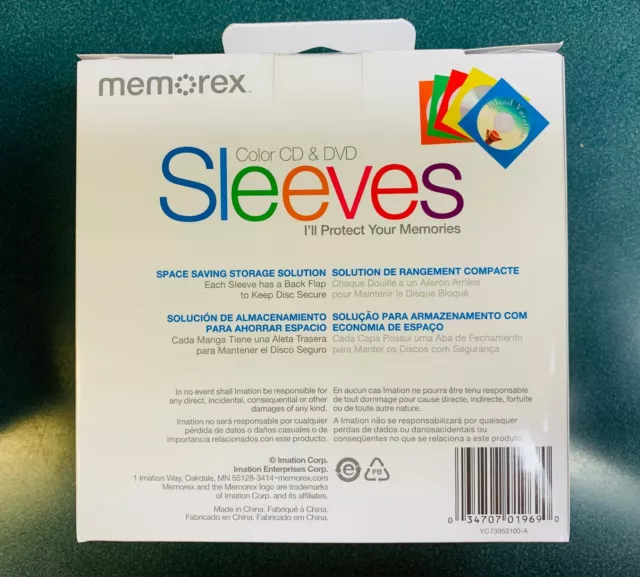 600 Memorex Assorted Color(5 Colors) Paper CD Sleeves with Window & Flap (01969) 3