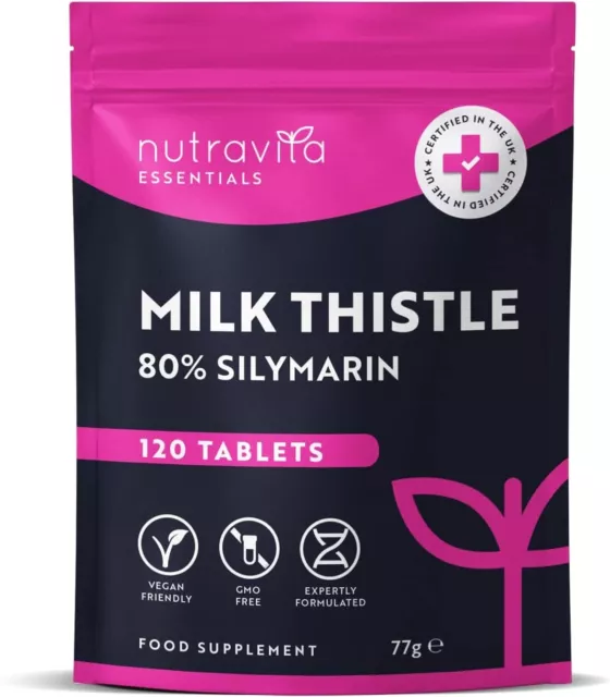 Milk Thistle 4000mg (80% Silymarin) - 120 Vegan Tablets by Nutravita