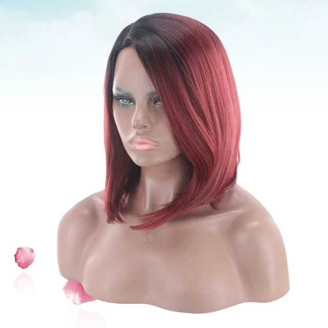 Womens Bob Wig Wig Color Color Cosplay Parrucca sintetica corti