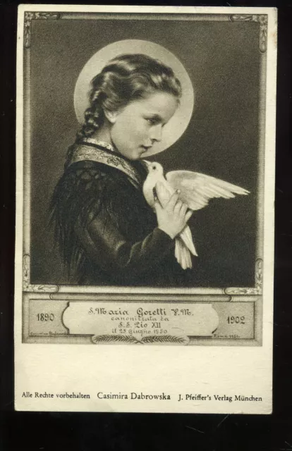 Andachtsbild -- Maria Goretti -- Mit Gebet -- 1950 --