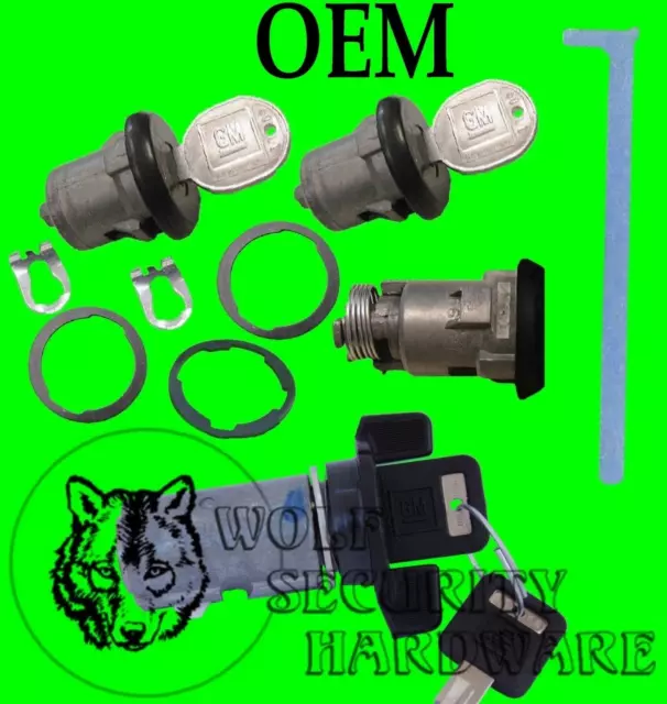 Chevy Camaro 82-85 OEM Black Ignition Door Trunk Lock Cylinder Set With GM Keys