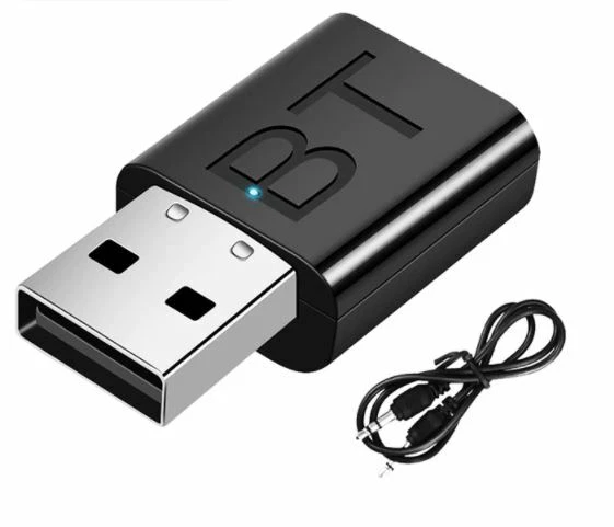 Récepteur émetteur audio sans fil Bluetooth avec câble 3,5mm Adaptateur USB v5.0