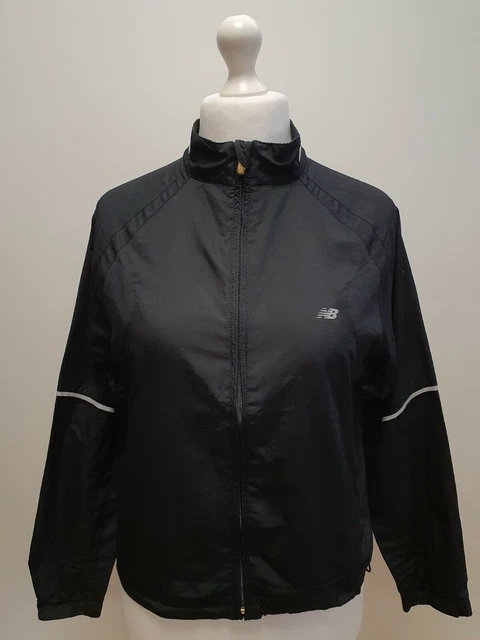 Giacca Sportiva Rr654 Ragazzi New Balance Nera Maniche Lunghe Uk Età 13-14 Anni