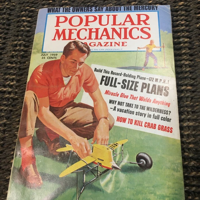 VINTAGE JUL 1959 Popular Mechanics Magazines Model Airplane Flying on