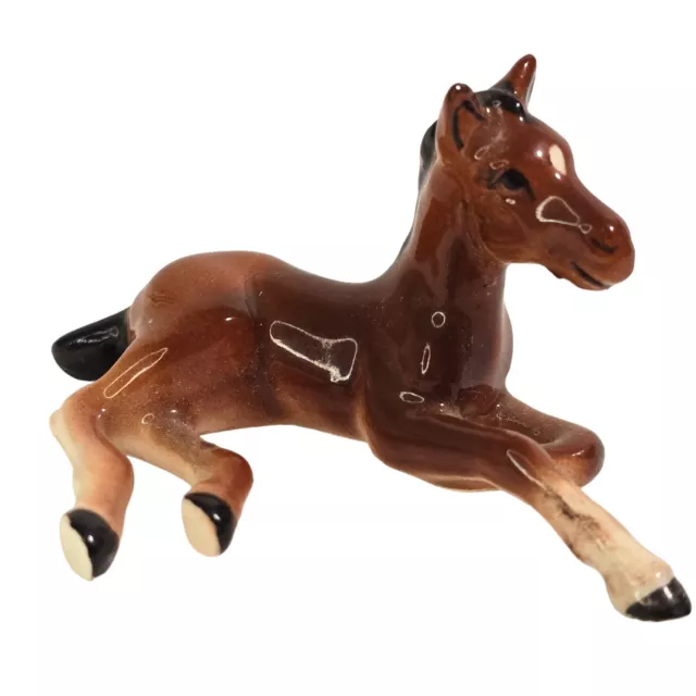 Hagen Renaker Horse Figurine Lying Down Miniature Figure Brown Horse Pony Baby