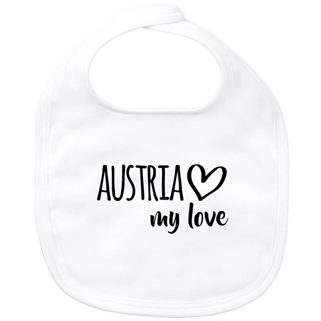 Bavaglino bambino Austria my love idea regalo souvenir compleanno collo di Natale