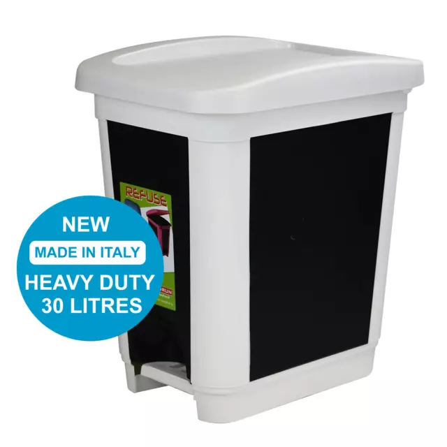 Plastic Pedal Bin Kitchen Recycle Refuse Waste Bin Kitchen Office Home 30L Litre