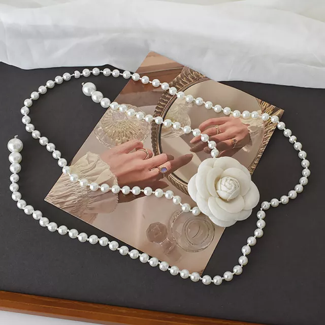 1PC New Camellia Waist Chain Accessories New Small Fragrant Flowers Pearl Belt