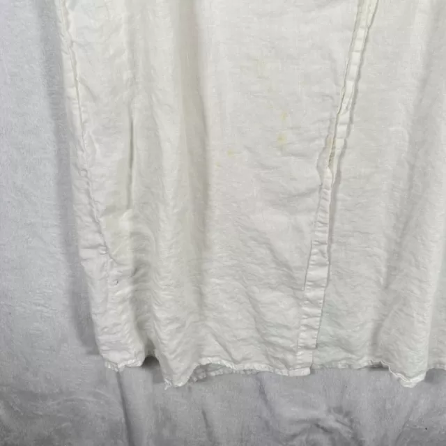 FLAX BY JEANNE Engelhart Dress Womens Large White Minimal Linen ...
