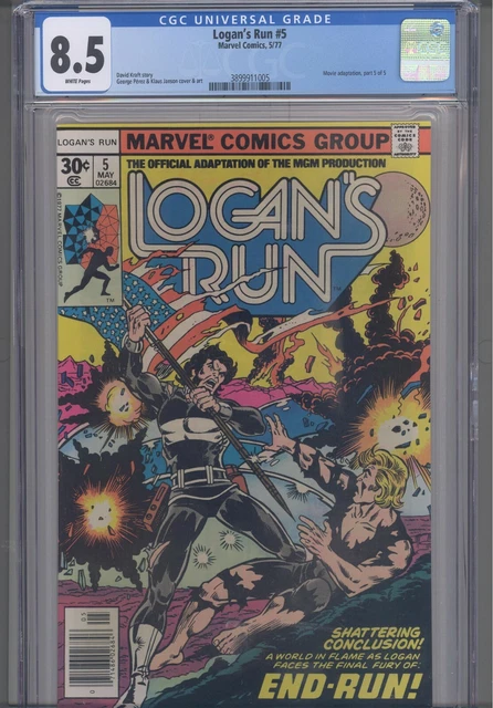 Logan's Run #5 CGC 8.5 1977 Marvel Comics Movie Adaptation 5 of 5