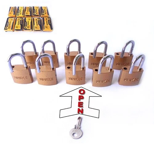 Padlocks Open By Same Keys 10PC 25mm Padlocks Open By Same Keys 10PC 25mm