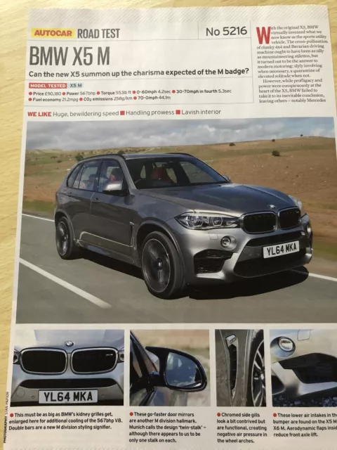 BMW X5M road test Autocar 13 May 2015