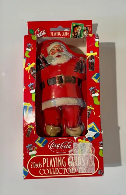 Coca Cola Bicycle Playing Cards Santa Claus Christmas Collectors Tin Cards