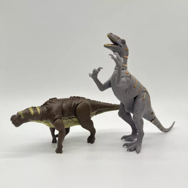 Unbranded Dinosaur Lot Of 2 Hard Plastic Posable Prehistoric Educational