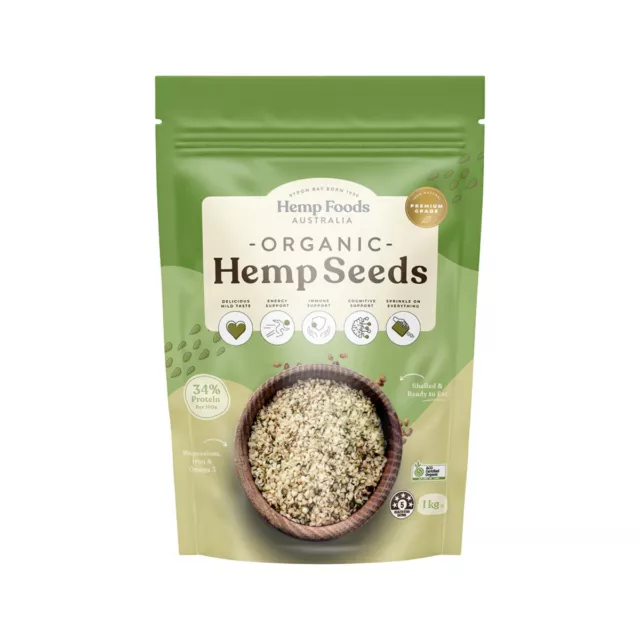 Organic Hulled Hemp Seed 1Kg / Hemp Food Australia