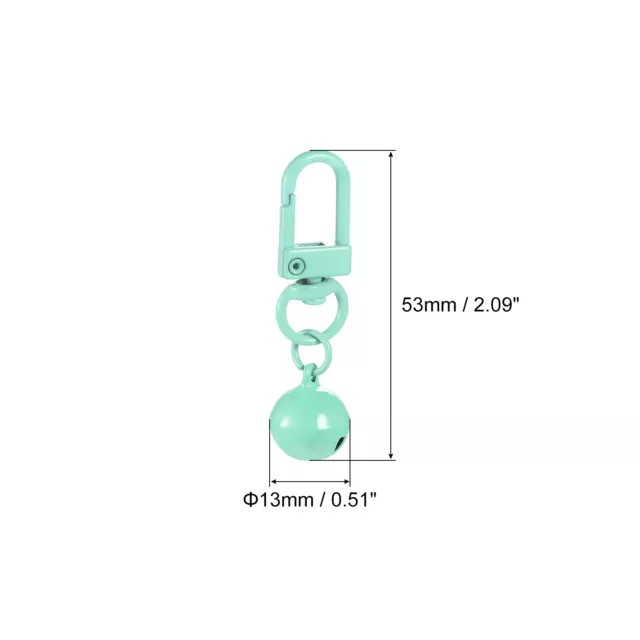 5Pcs Pet Bells, 13mm/0.51" Dia Light Green Bells with Clasps for DIY Crafts 2
