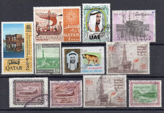 Schönes altes Briefmarken-Lot aus EMIRATE,  mit Flugpost-Marken