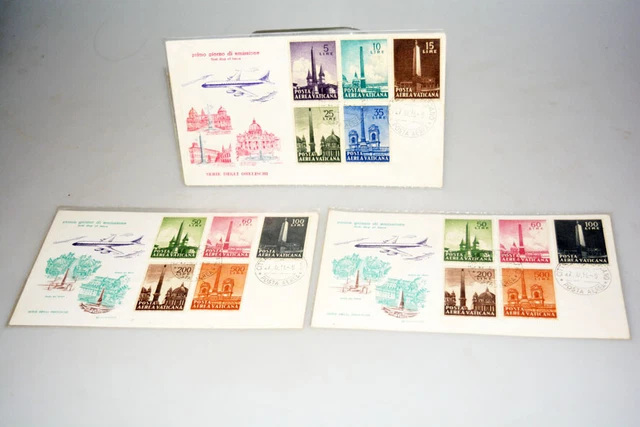 Briefmarken FDC ,Vatikanstadt  Mi.Nr. 317-326,1959,Flugpostmarken/Röm.Obelisten