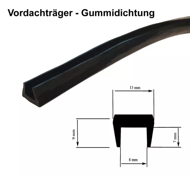 Gummidichtung für Vordach Vordachträger Vordachhalter Träger Glasablagegummi