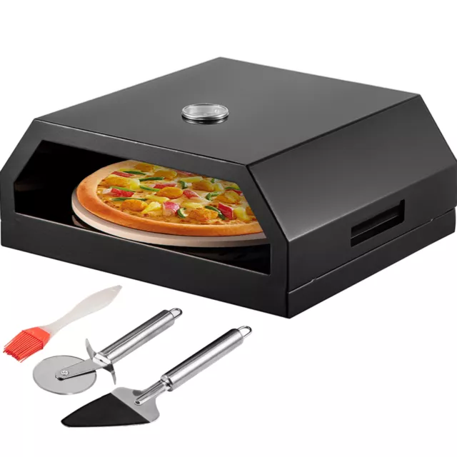 VEVOR Four à Pizza Extérieur Boîte à Pizza Gaz Inox Barbecue Bois 42x37x19 cm