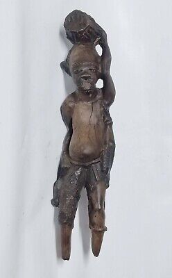 Antique Old Rare Hand Carved Wooden Man Figure Statue Decorative primitive solid