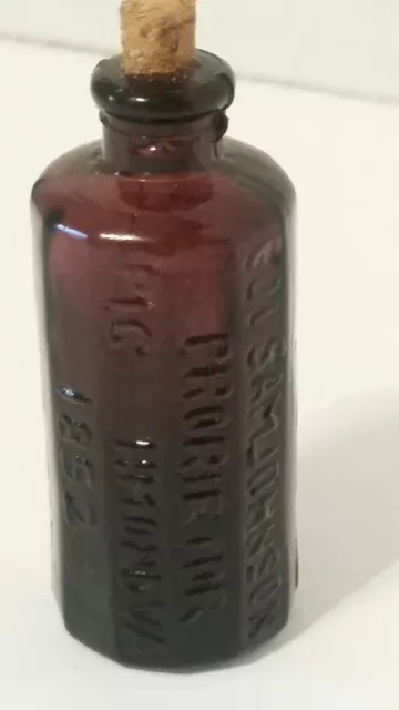 Vintage Alan Casters Indian Vegetable Jaundice Bitters Mini Glass Bottle 1852