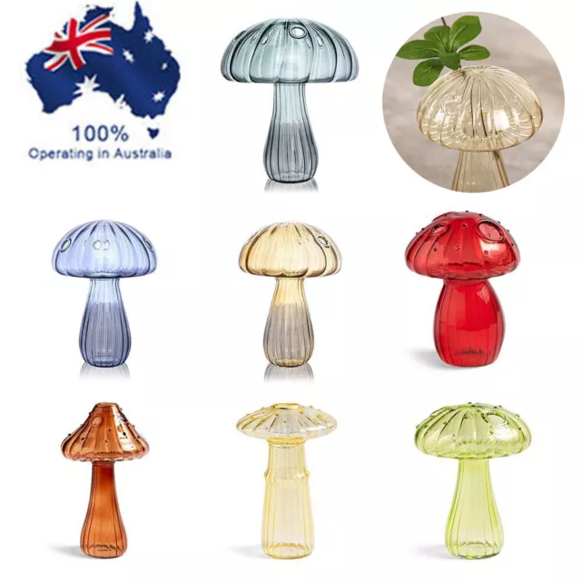 Mushroom Hydroponic Glass Vase Flower Table Creative Home Aromatherapy Bottle