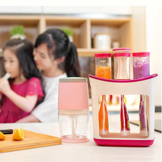 Baby Food Maker Storage Pouches 3 Dispensers Soft Press Allows For Easy Grip HOT