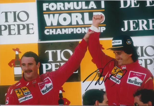 Alain Prost SIGNED Autograph 12x8 Photo AFTAL COA Spanish GP Winner Mansell F1