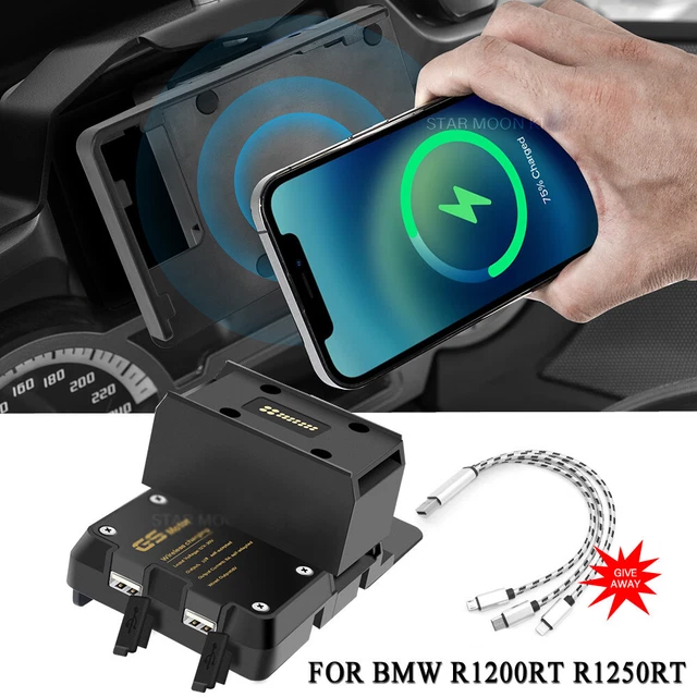 Wireless Charging Phone Navigation Bracket Holder For BMW R1200RT R1250RT 14-20