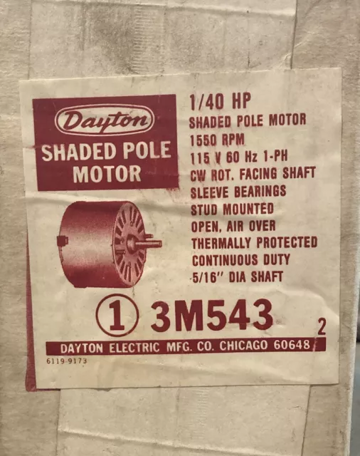 Dayton 1/40 HP Shaded Pole Motor