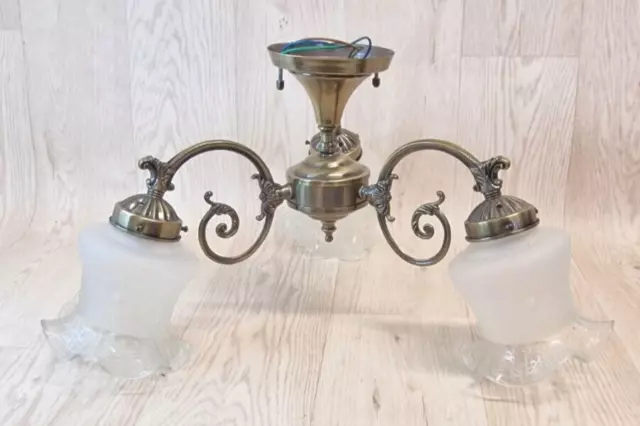 Vintage Ornate Classic Retro 3 Arm Chandelier Ceiling Light Fitting Daisy floral