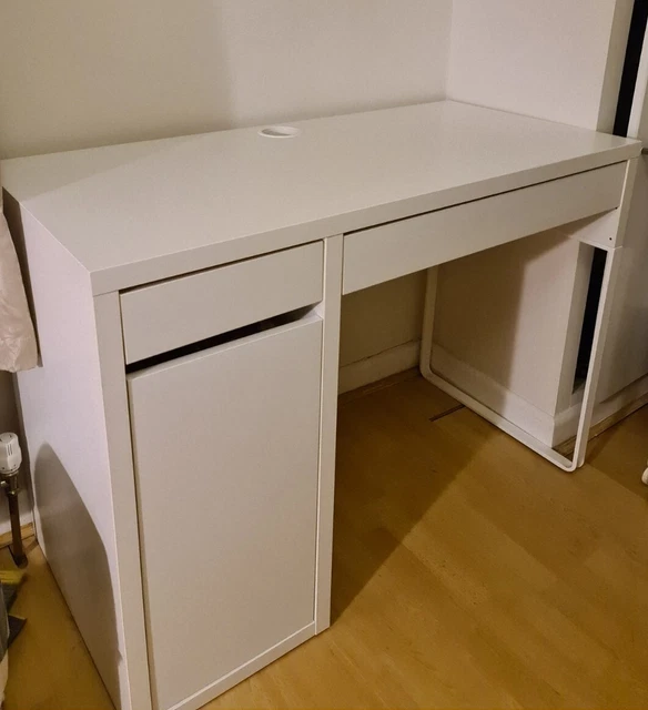 IKEA MICKE COMPUTER Desk Drawers Shelves Immaculate Condition White