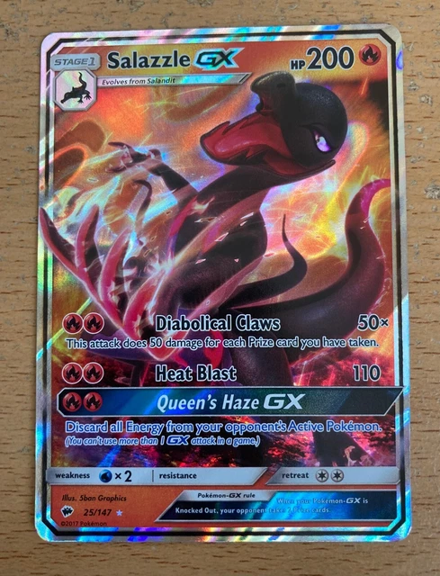 Pokemon Card - Salazzle GX - SM Burning Shadows - Holo Rare - 25/147 - M/NM