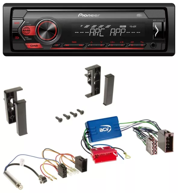 Pioneer DAB 1DIN MP3 AUX USB Autoradio für Audi A2 A3 8L A4 B5 A6 C5 Aktivsystem