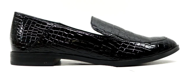 Dolce Vita Womens Black Croco Cate Slip On Loafer Flat Shoes Size US 8.5 M EU 39