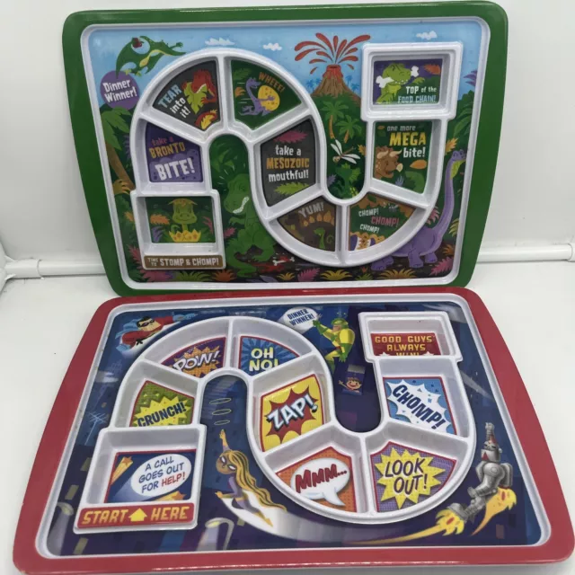 LOT OF 2-Fred and Friends Dinner Winner Kids Game Childs Melamine Plates
