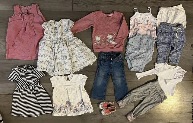 Big Bundle Baby Girls 9-12 Months Tops Dresses Leggings Vests Shoes Next