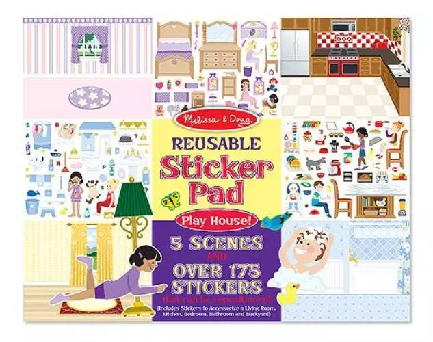 Melissa & Doug Reusable Sticker Pad PLAY HOUSE OR DRESS UP OR HABITAT 11x 14.5