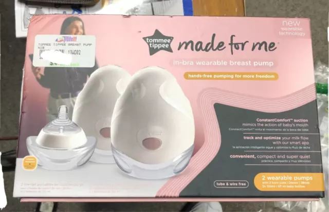 Tommee Tippee Made for Me In-Bra Wearable Double Electric Pump New open box